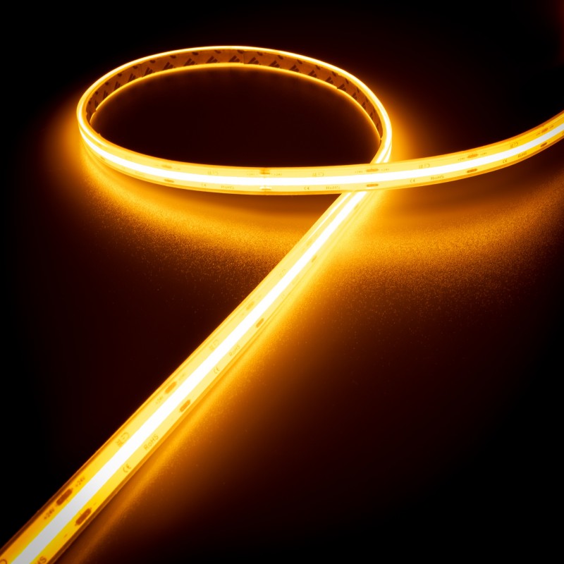Ruban LED COB Haute luminosité (130 lm/W) - 8W/m - IP68 - Blanc-  320 LED/m - à la coupe - 24V