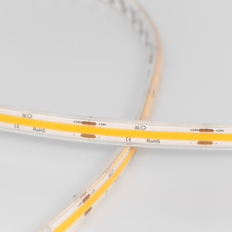 Ruban LED COB Haute luminosité (115lm/W) - 15W/m - IP68 - Blanc - 480 LED/m - à la coupe - 24V