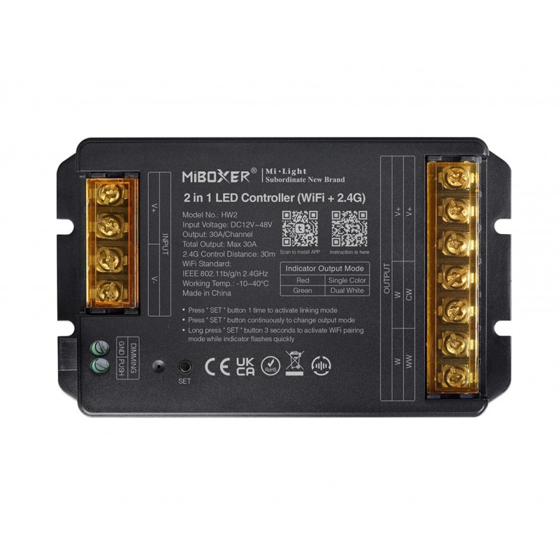 Contrôleur wifi 2 en 1 - 30A - 2.4GHz - MiBoxer HW2