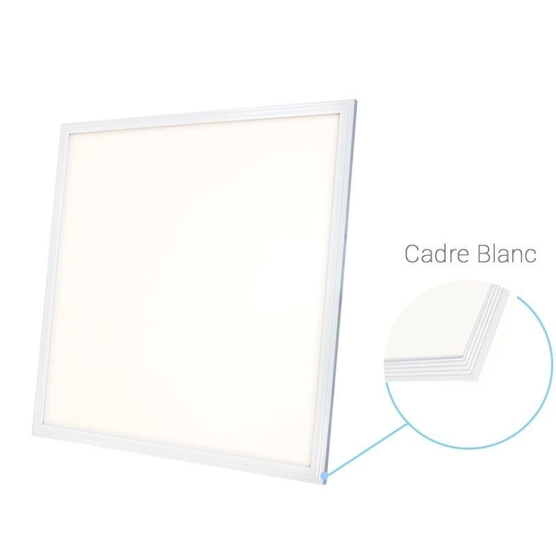 Lot de 100 dalles LED 60x60 - UGR19 - 155 lm/W - Blanc jour - 25W - 230V + 4 crochets