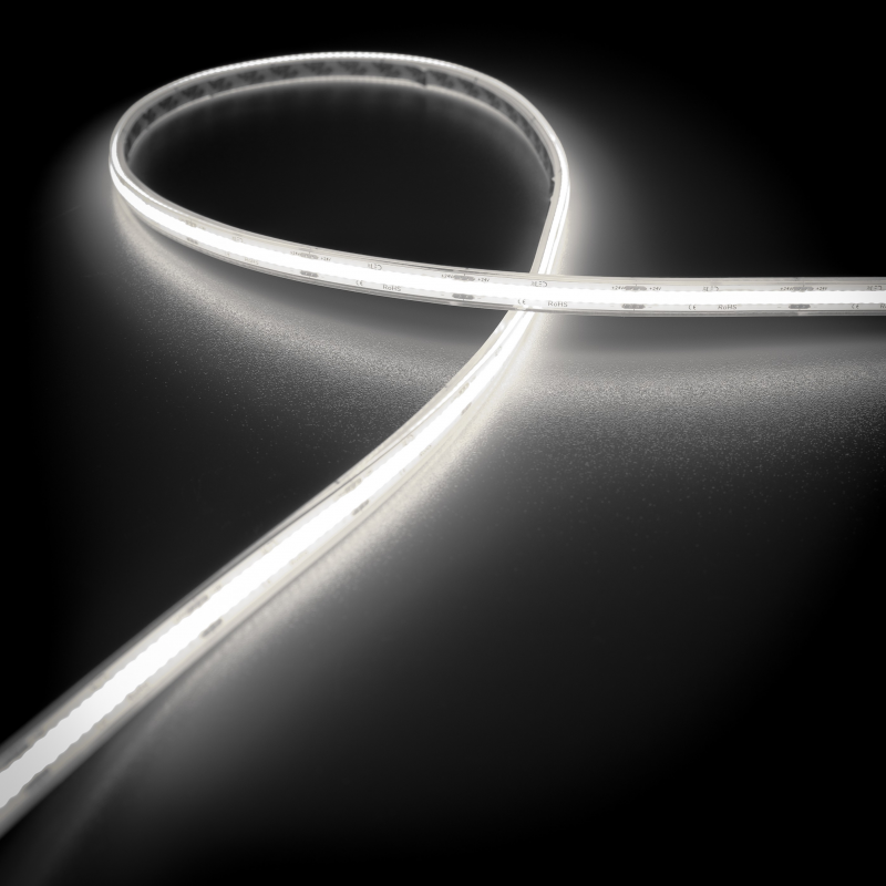Ruban LED COB Haute efficacité à la coupe - 13W/m -  Blanc - 528LED/m - IP68 - 24V