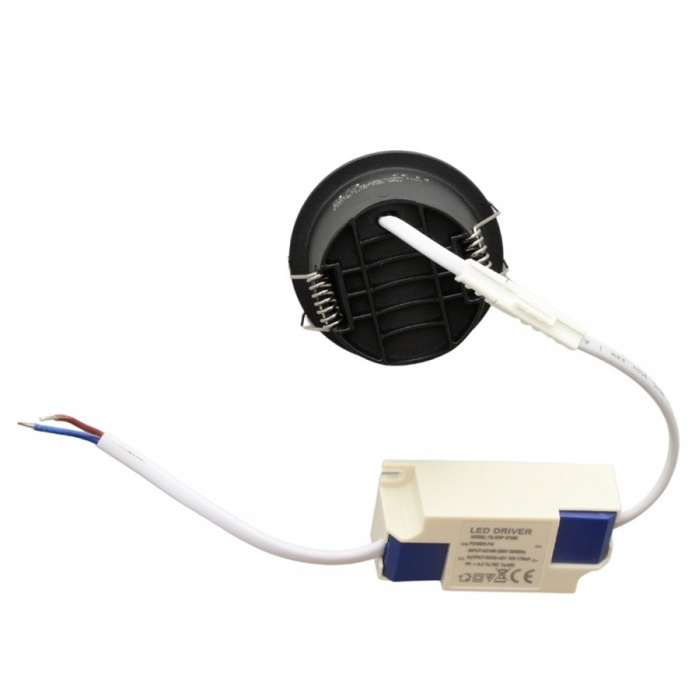 Spot LED encastré rond noir réflecteur canon de fusil 7W – 36° - MIROR