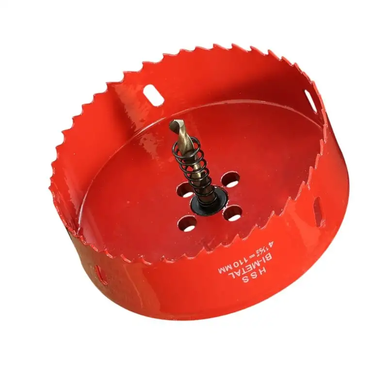 Scie cloche 110mm HSS Bi-métal M42 à ressort d'évacuation / Trépan 110mm de qualité professionnelle