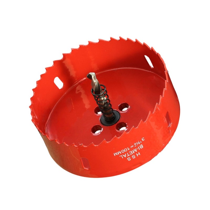 Scie cloche 100mm HSS Bi-métal M42 à ressort d'évacuation / Trépan 100mm de qualité professionnelle