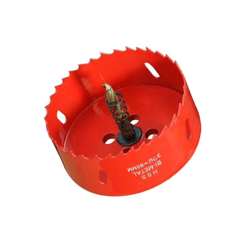 Scie cloche 85mm HSS Bi-métal M42 à ressort d'évacuation / Trépan 85mm de qualité professionnelle