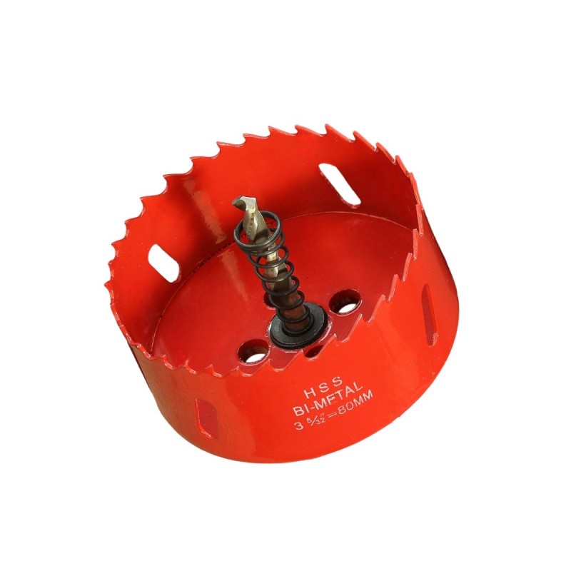 Scie cloche 80mm HSS Bi-métal M42 à ressort d'évacuation / Trépan 80mm de qualité professionnelle