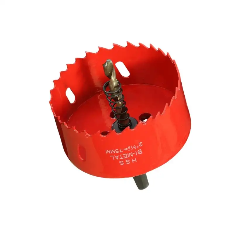 Scie cloche 75mm HSS Bi-métal M42 à ressort d'évacuation / Trépan 75mm de qualité professionnelle