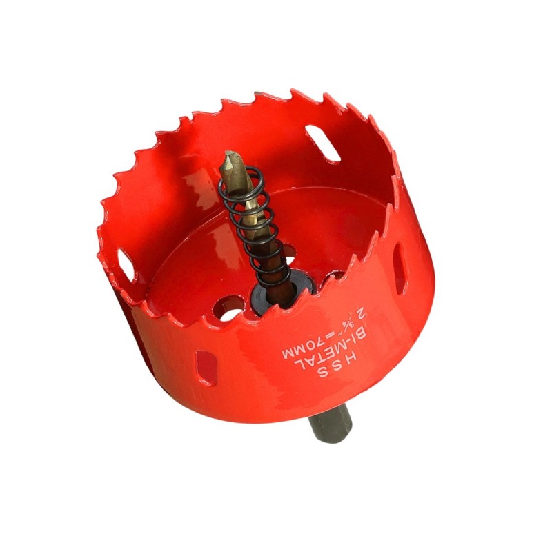 Scie cloche 70mm HSS Bi-métal M42 à ressort d'évacuation / Trépan 70mm de qualité professionnelle