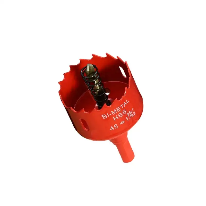 Scie cloche 45mm HSS Bi-métal M42 à ressort d'évacuation / Trépan 45mm de qualité professionnelle