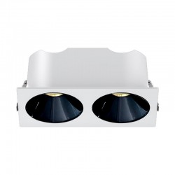 HERVE - Spot LED encastré double carré blanc 14W, couleurs au choix - Miror
