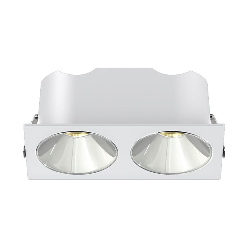 HERVE - Spot LED encastré double carré blanc 14W, couleurs au choix - Miror