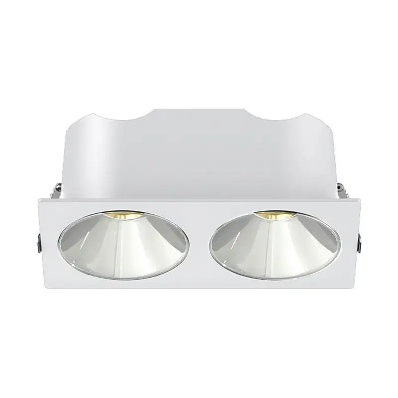 HERVE - Spot LED encastré double carré blanc 14W, couleurs au choix - Miror