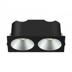 RV - Spot LED encastré double carré blanc 14W, couleurs au choix - Miror