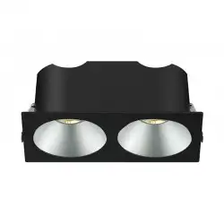 RV - Spot LED encastré double carré blanc 14W, couleurs au choix - Miror