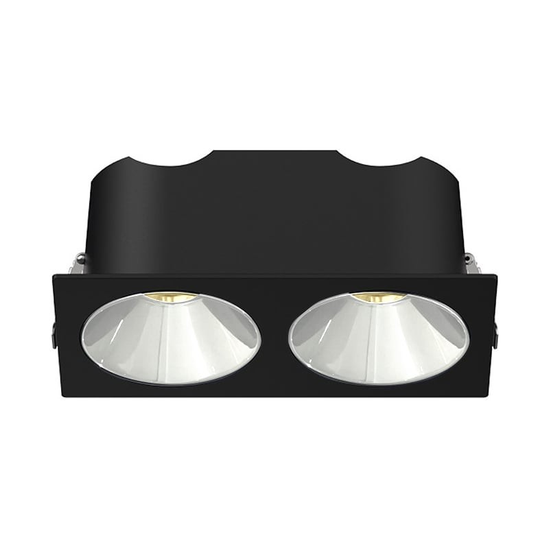 RV - Spot LED encastré double carré blanc 14W, couleurs au choix - Miror