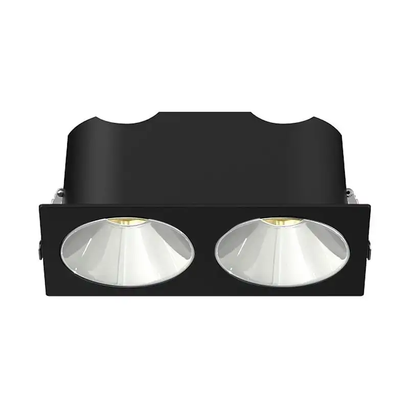 RV - Spot LED encastré double carré blanc 14W, couleurs au choix - Miror