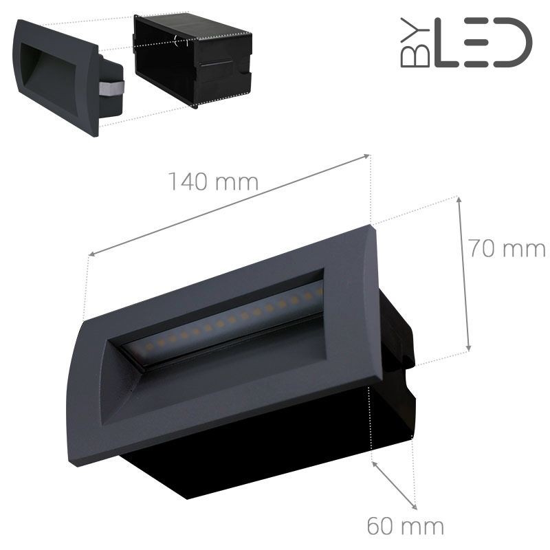 Spot encastré mural LED étanche - 230V - QUARK-15