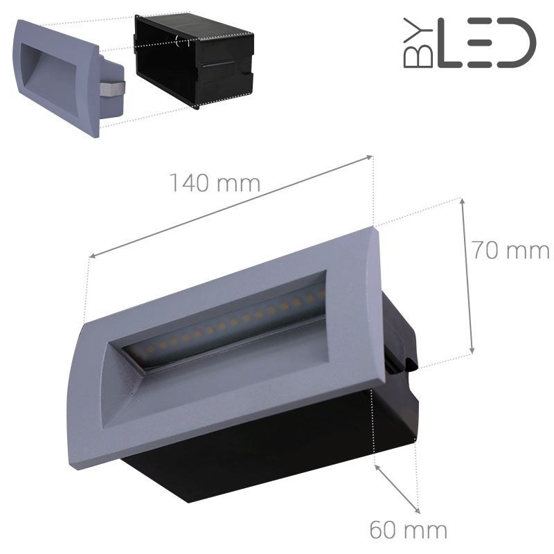 Spot encastré mural LED étanche - 230V - QUARK-15