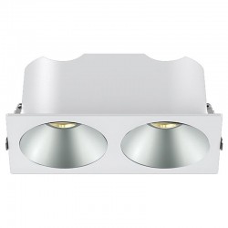 RV - Spot LED encastré double carré blanc 20W, couleurs au choix - Miror