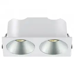 RV - Spot LED encastré double carré blanc 20W, couleurs au choix - Miror