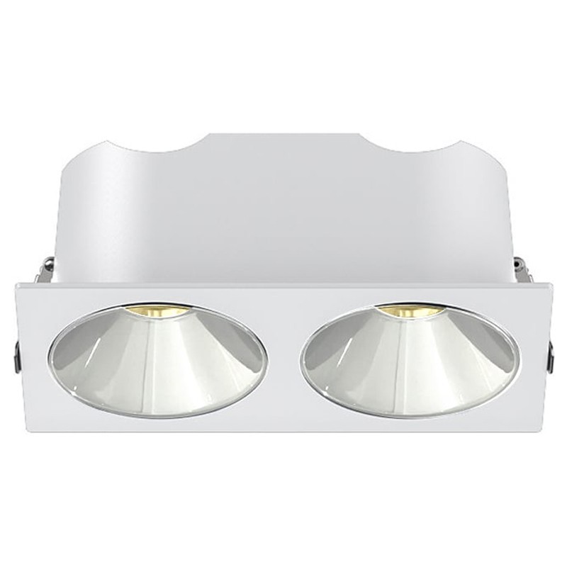RV - Spot LED encastré double carré blanc 20W, couleurs au choix - Miror