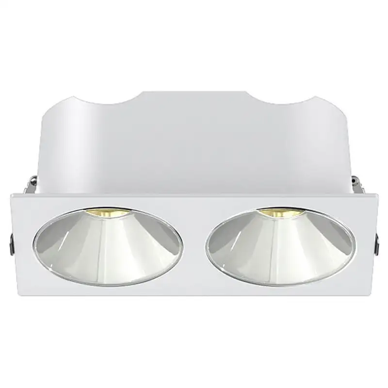 RV - Spot LED encastré double carré blanc 20W, couleurs au choix - Miror