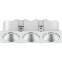 RV - Spot LED encastré triple carré blanc 30W, couleurs au choix - Miror