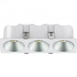 RV - Spot LED encastré triple carré blanc 30W, couleurs au choix - Miror