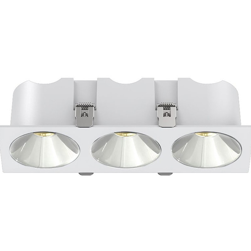 RV - Spot LED encastré triple carré blanc 30W, couleurs au choix - Miror