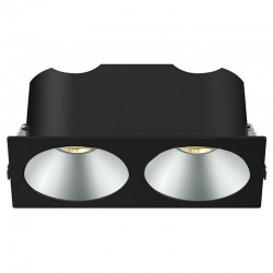 Spot LED encastré double carré noir 20W, couleurs au choix - Miror