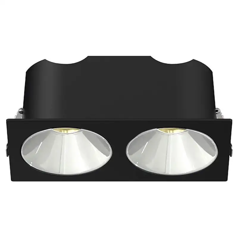 Spot LED encastré double carré noir 20W, couleurs au choix - Miror