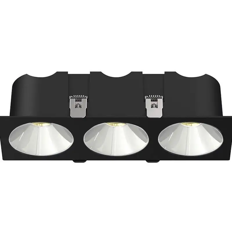 RV - Spot LED encastré triple carré noir 30W, couleurs au choix - Miror