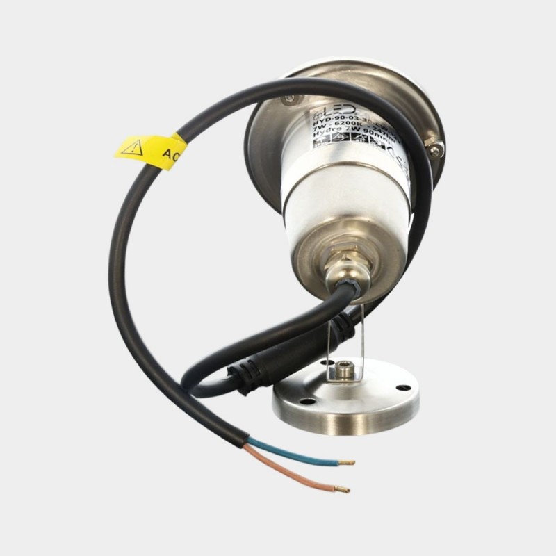Spot LED encastré de sol immergeable inox 3W - 12V - Hydro 90mm