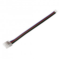 Connecteur ruban LED RGB+W 12 mm câble 15 cm + click