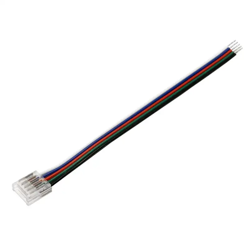 Connecteur ruban LED RGB+W 12 mm câble 15 cm + click