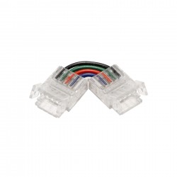 Jonction en L pour ruban LED RGBW 12mm sans soudure "Click"