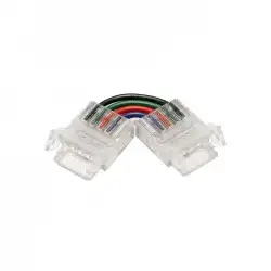 Jonction en L pour ruban LED RGBW 12mm sans soudure "Click"