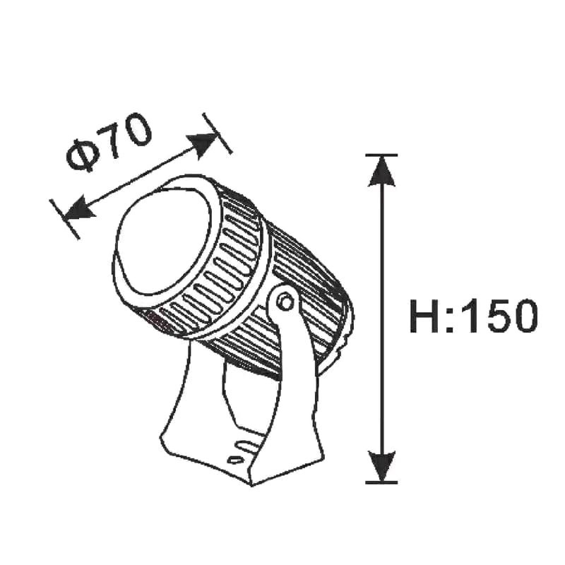 Spot à piquer focalisé 9W Laser noir 3000k