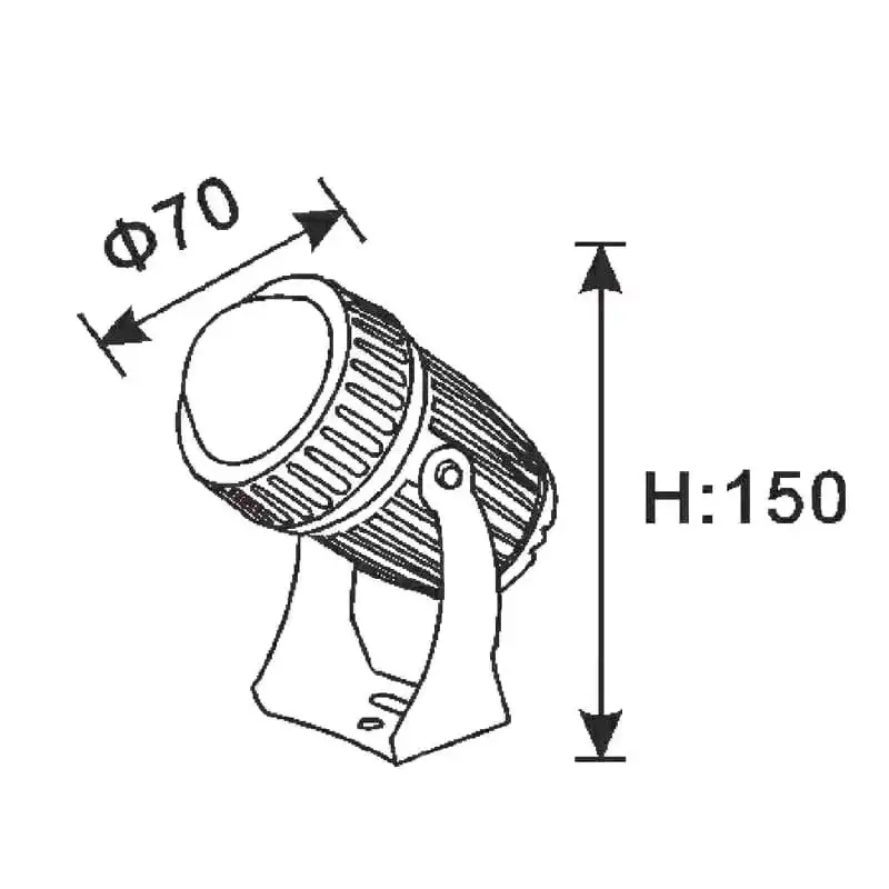 Spot à piquer focalisé 9W Laser noir 3000k