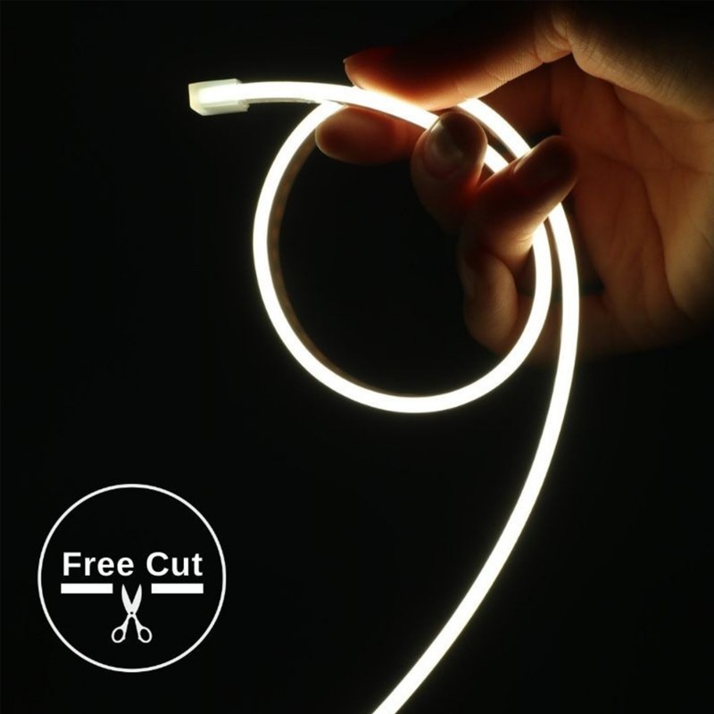 Tube néon flex avec ruban LED 238 LED/m 6W 24V latéral à la coupe