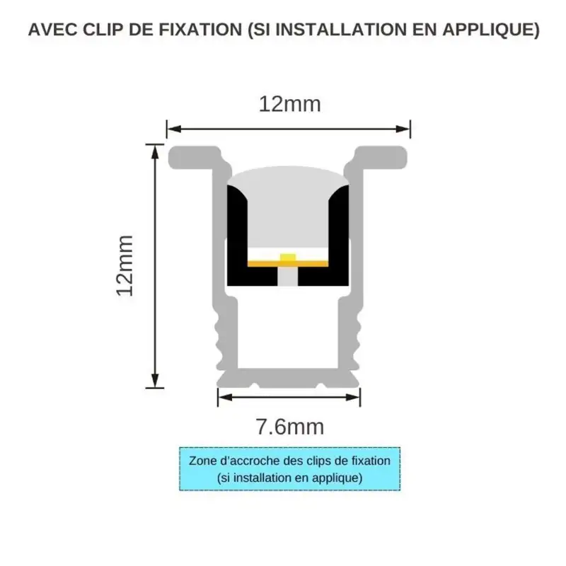 Tube néon flex avec ruban LED 238 LED/m 8W 24V direct à la coupe