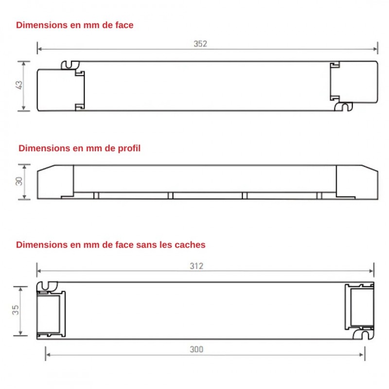 Transformateur dimmable pour ruban LED 24V (de 36 à 150 Watts) - Byled