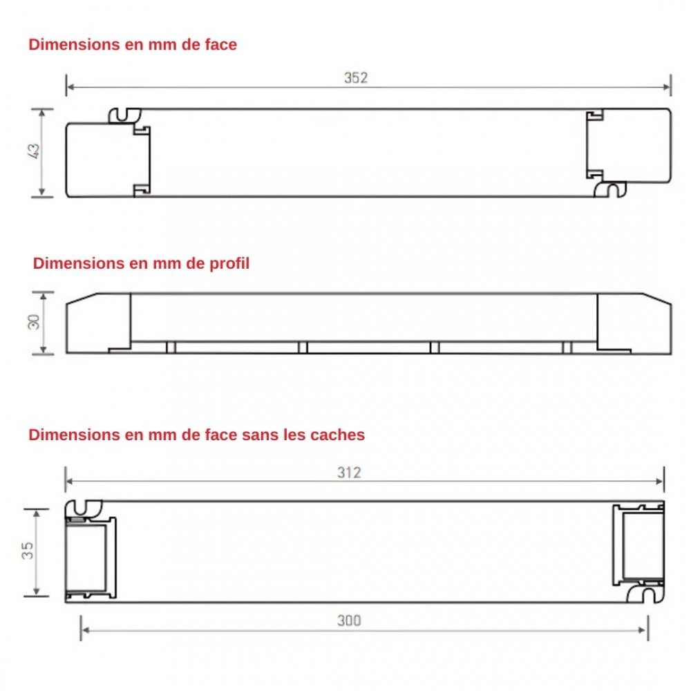 Transformateur dimmable pour ruban LED 24V (de 36 à 150 Watts) - Byled
