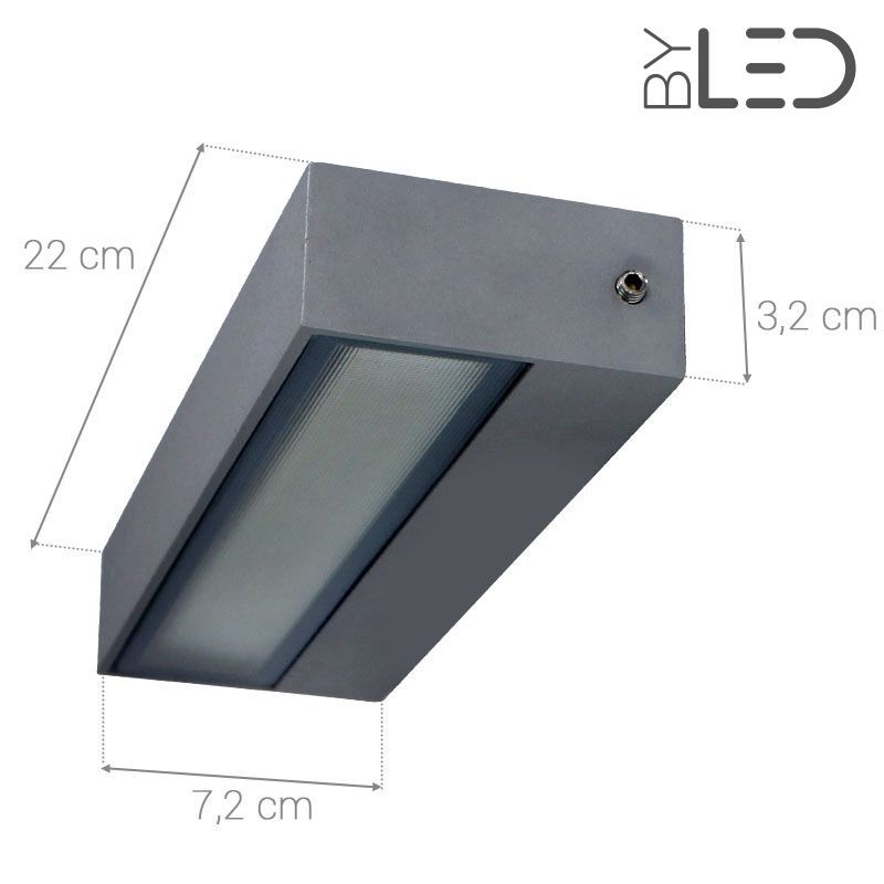 Applique LED murale étanche rectangulaire 12W - 230V - KRISS-12
