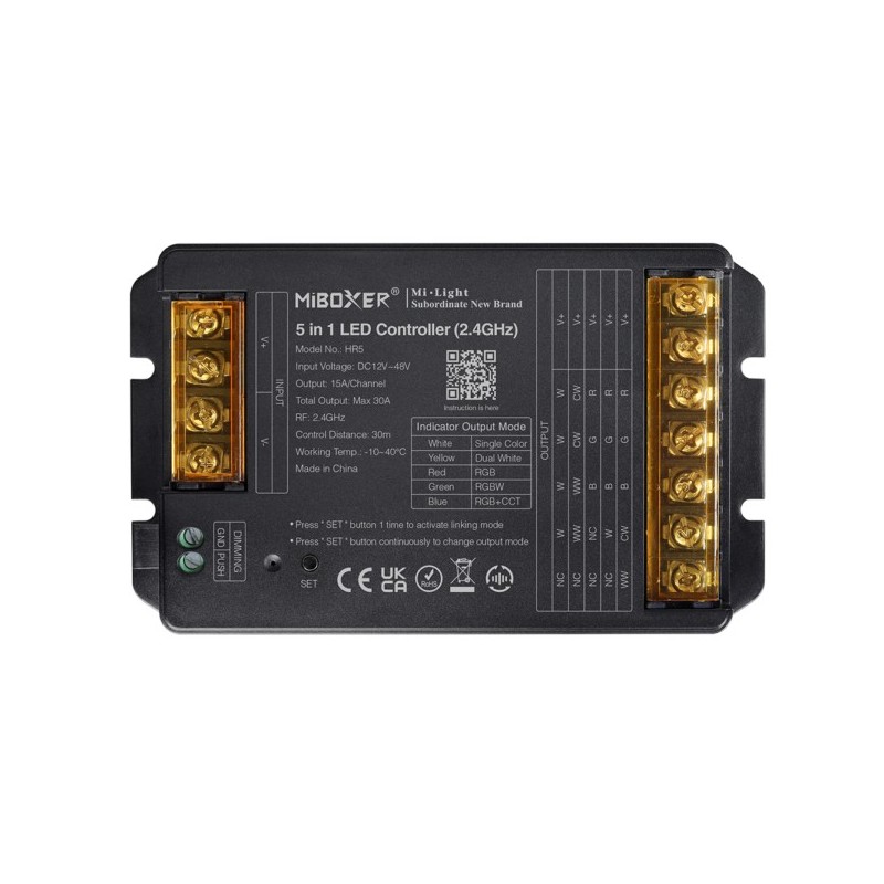 Contrôleur LED 5 en 1 (2,4 GHz) Sortie Max 30A Miboxer HR5