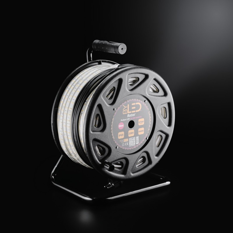 Ruban LED de chantier 230V IP65 50 mètres 13,5W/m DW en dévidoir