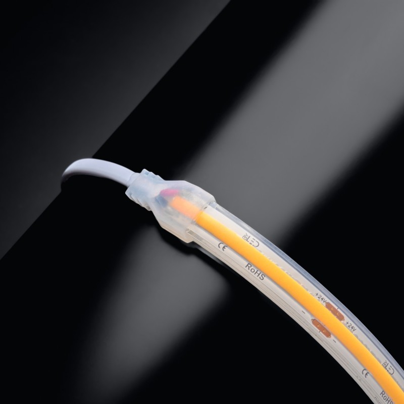 Ruban LED COB Haute luminosité (130 lm/w) - 8W - IP68 - Blanc - 320 LED/m - 5m - 24V