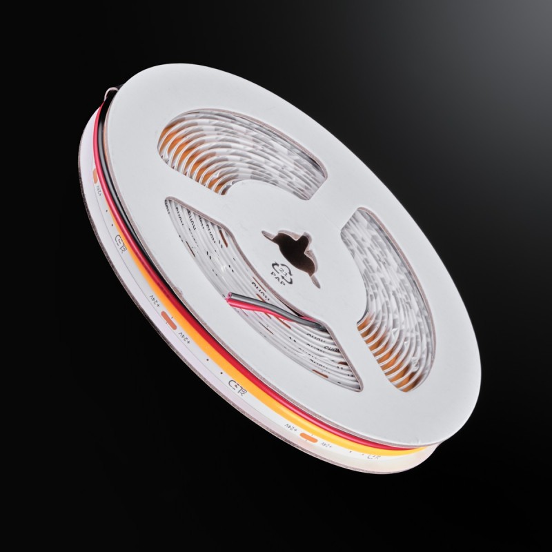 Ruban LED COB Haute efficacité - 15 W/m - 120 lm/W - IP20 - Blanc - 480LED/m - 5m - 24V