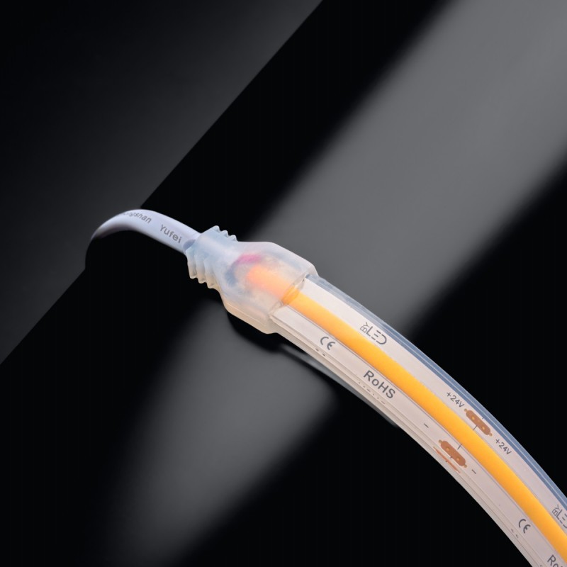 Ruban LED COB Haute luminosité (115lm/W) - 15W/m - IP68 - Blanc - 480 LED/m - 5m - 24V