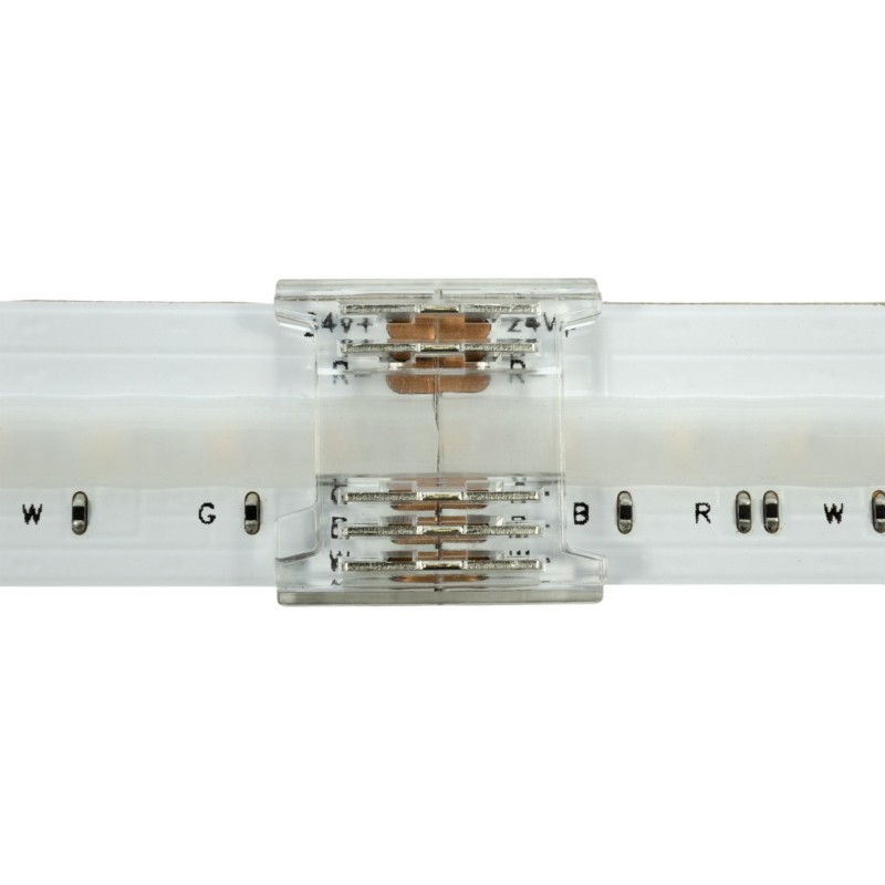 Jonction invisible pour ruban LED COB IP20 RGBW 12mm sans soudure "Clipx"
